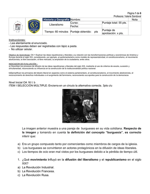 Prueba liberalismo adaptada