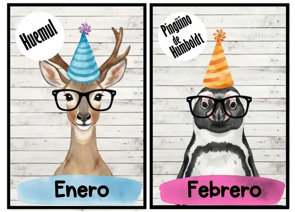 Panel cumpleaños animales chilenos