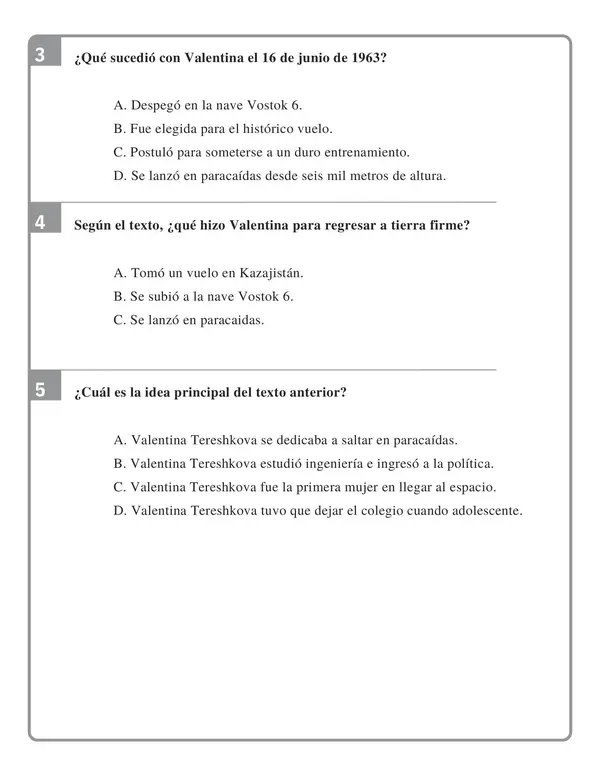 Texto tipo SIMCE - Valentina Tereshkova