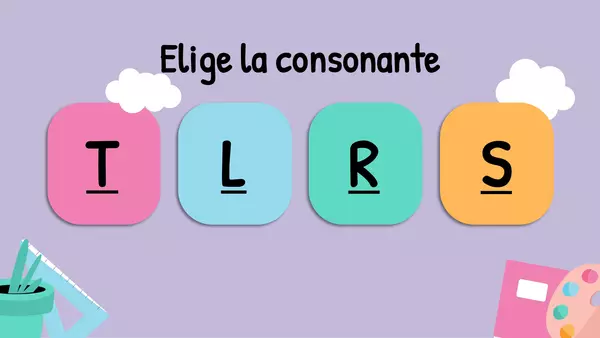 Actividad consonantes T, L, R, S