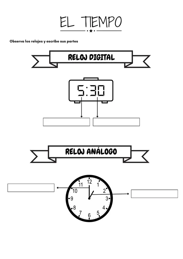 EL TIEMPO, RELOJ ANÁLOGO Y DIGITAL