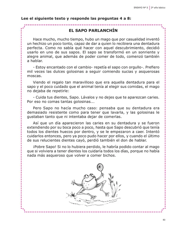 Ensayo SIMCE lenguaje 2° año básico
