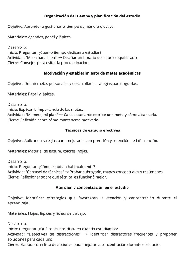 talleres de estrategias de aprendizaje