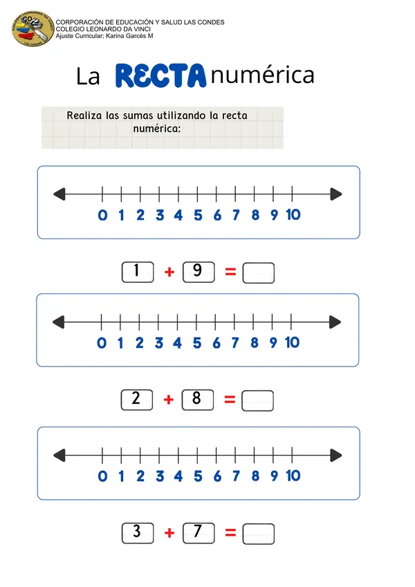 Sumas con la recta numérica