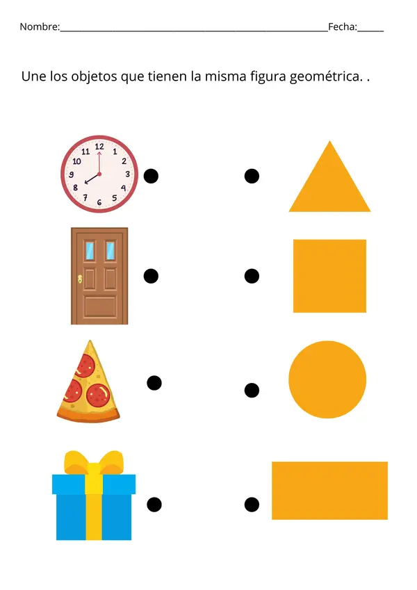 Set de actividades de formas geométricas matemática primer año Básico.