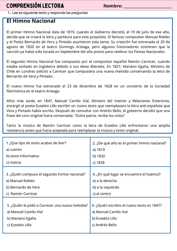 Simbolos patrios, textos