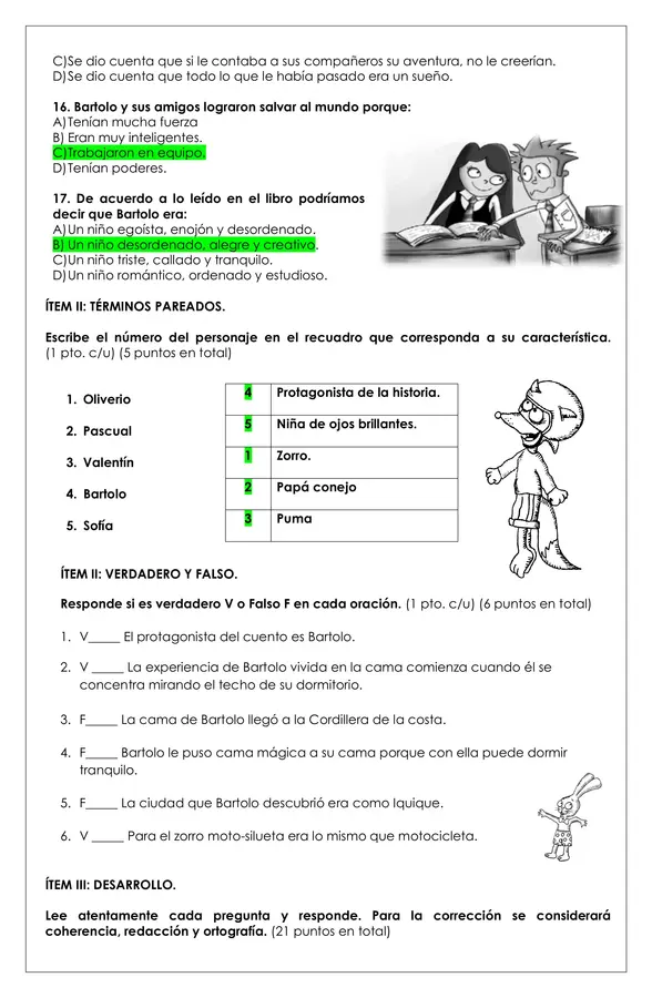 Prueba Lectura - La cama mágica de Bartolo