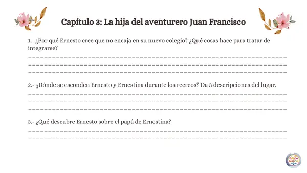 Cuadernillo libro "Una niña llamada Ernestina"