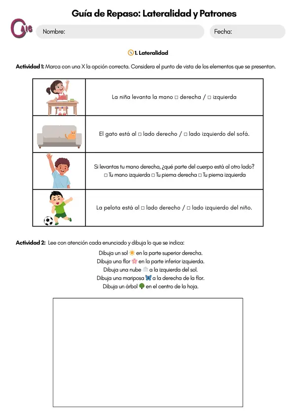 GUÍA REPASO LATERALIDAD Y PATRONES