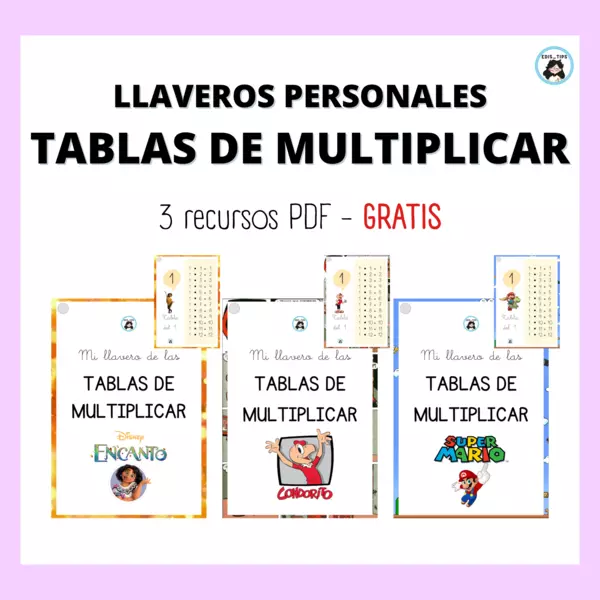 3 LLAVEROS GRATIS - TABLAS DE MULTIPLICAR