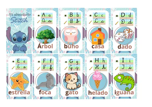 abecedario llavero STITCH