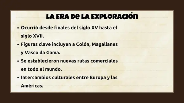 Época moderna: Viajes de exploración
