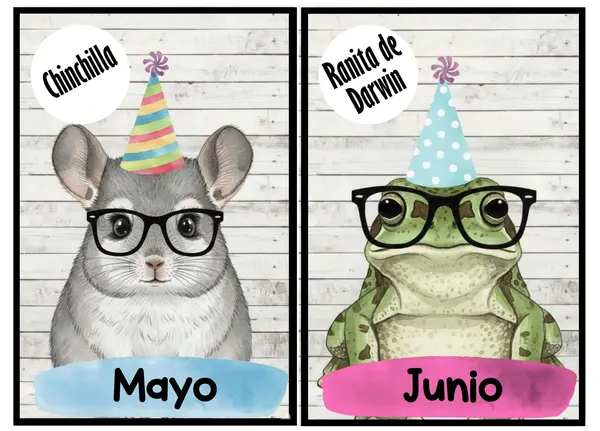 Panel cumpleaños animales chilenos