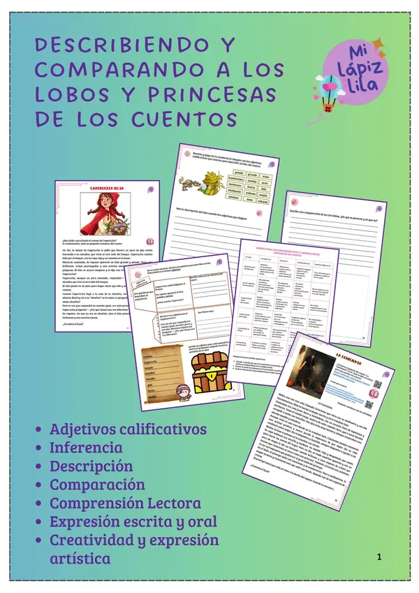 DESCRIBIENDO Y COMPARANDO A LAS PRINCESAS Y LOBOS DE LOS CUENTOS