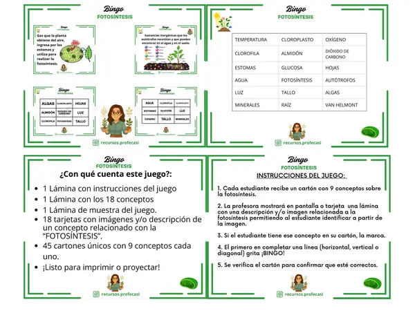 BINGO FOTOSÍNTESIS