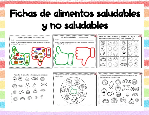 FICHAS DE LOS ALIMENTOS SALUDABLES