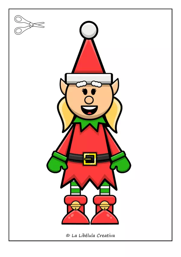 Build a Christmas's Crafts Elf Girl Color Cut out Puzzle