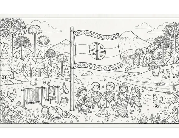 Cultura mapuche para colorear