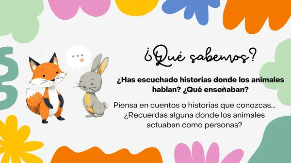 La fábula y estrategias de comprensión te textos literarios. 