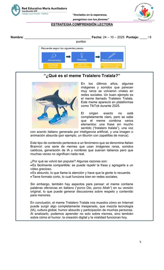 Pack 10 textos de comprensión lectora SIMCE