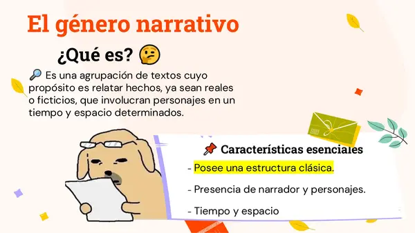 La literatura como tema literario: Género Narrativo Clase N°2