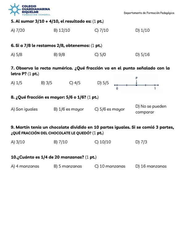 EVALUACIÓN SUMATIVA FRACCIONES (A.C)