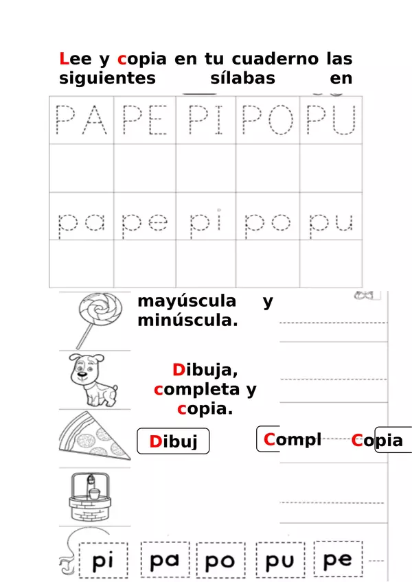 Cuadernillo actividades consonantes M-P-L-S-D y T