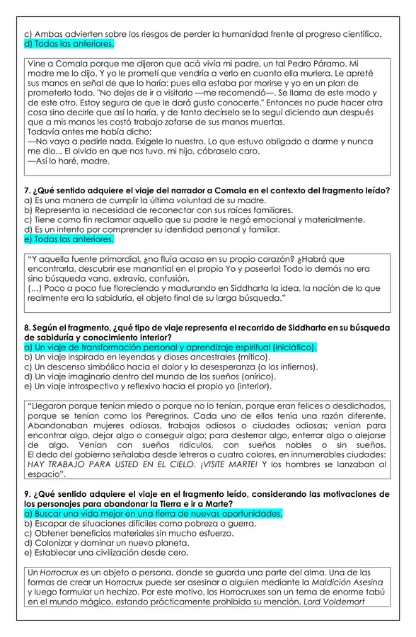 Prueba Unidad - El viaje y el héroe (Lengua y Literatura)