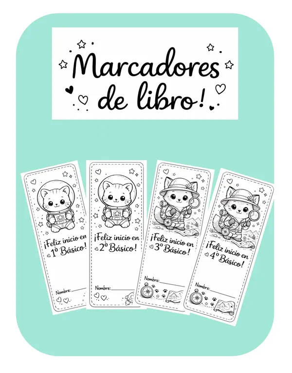 Marcadores de libro-Regalo inicio del año escolar