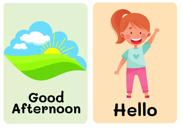 Flashcards saludos y expresiones en inglés