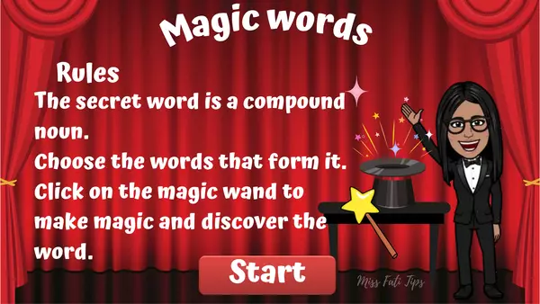 Juego "Magic words" (Compound nouns)
