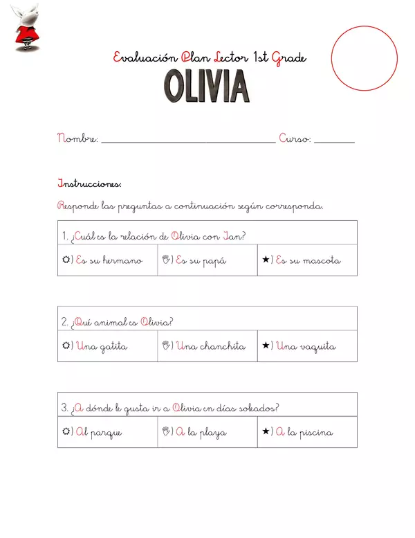 Evaluación "Olivia"