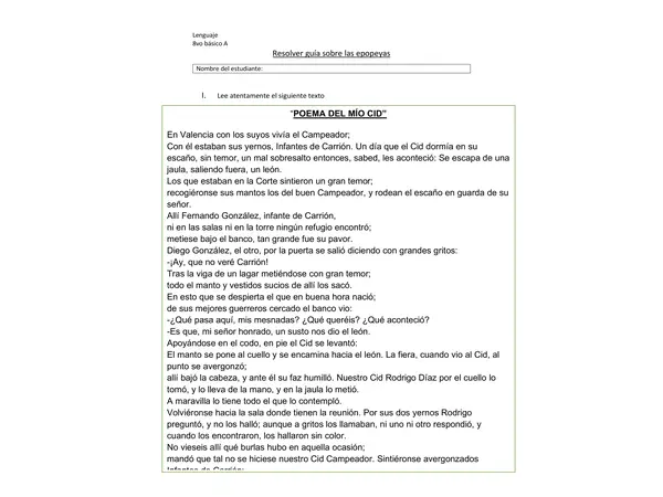 Guia sobre el Poema del Mio CID