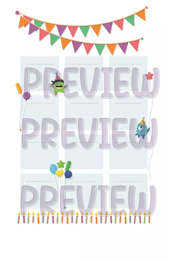 Happy Birthday Classroom Calendar for print