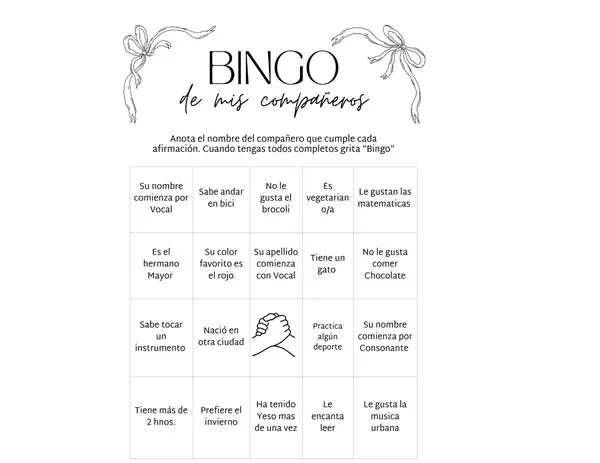 BINGO DE LOS COMPAÑEROS