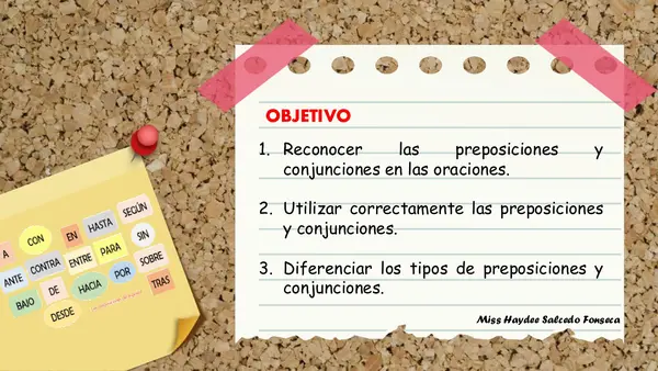 La conjunciones y las preposiciones