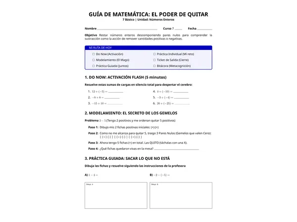 Adición y sustracción de números enteros