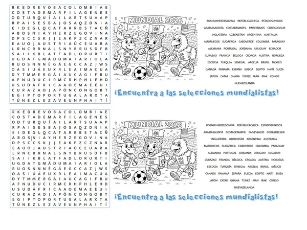 Sopa de letras Selecciones del mundial