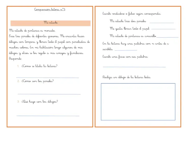 comprensión lectora inicial