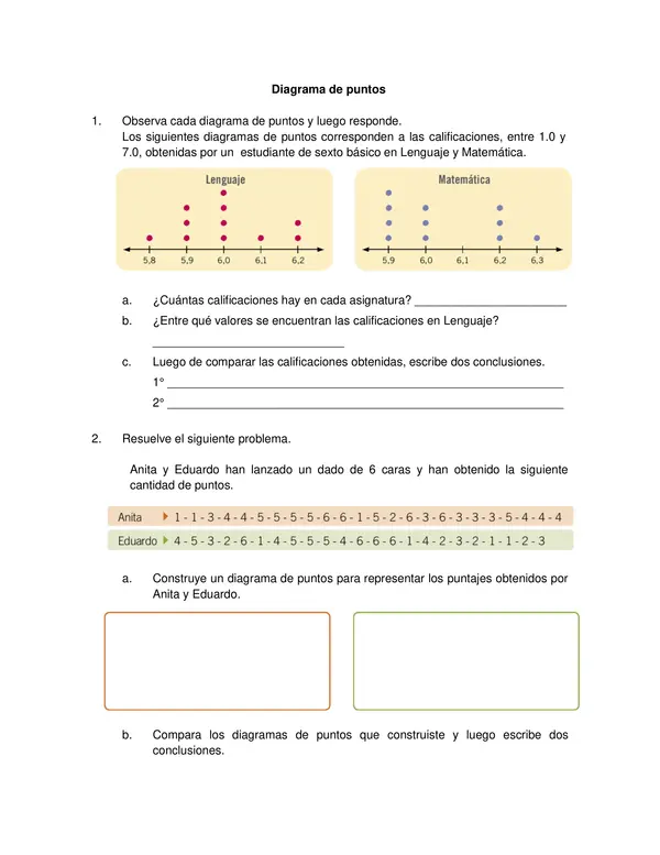 Guia de Matematica 6 Basico: Recordar conceptos - Construcción de diagramas
