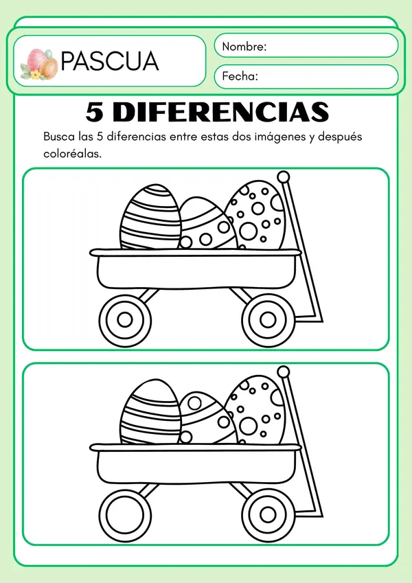 Actividad 5 diferencias temática Pascua