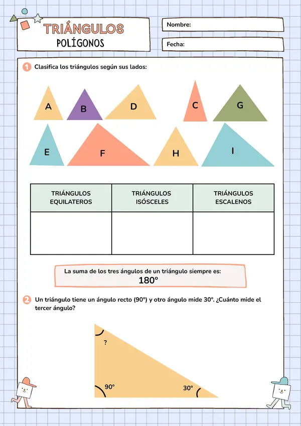 Guía de ejercicios Clasificación de triángulos