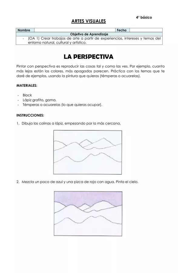 Artes visuales - Perspectiva - 4° básico