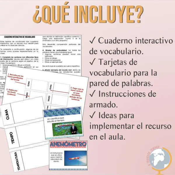 Clima Cuaderno interactivo de vocabulario