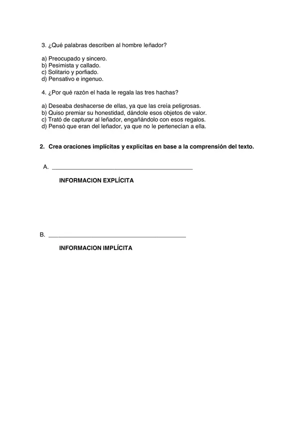 GUIA DE TRABAJO : “COMPRENSION EXPLICITA E IMPLÌCITA”. PRIMERO BASICO