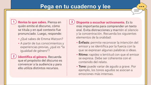 Clase lenguaje: Reflexionar y dialogar a partir de un discurso - Video subtitulado