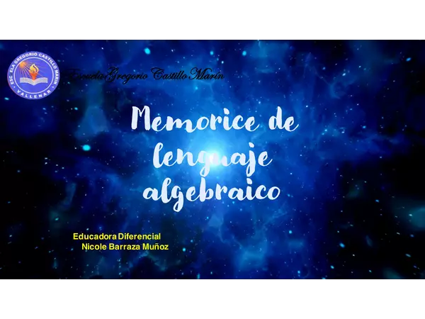 Memorice de lenguaje algebraico