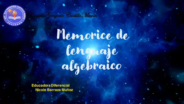 Memorice de lenguaje algebraico