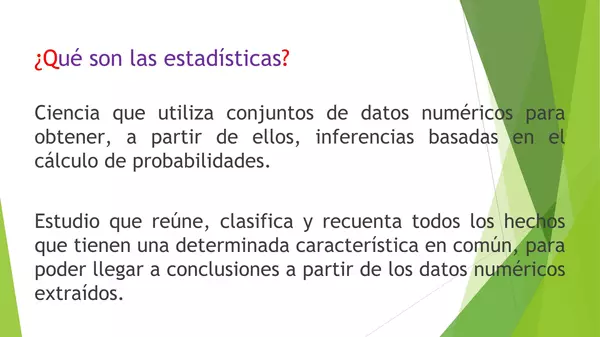 Presentacion Uso de la Estadistica, Octavo Basico, Matematica