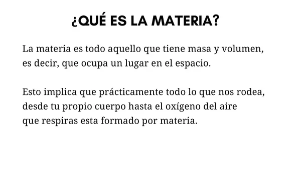 "LA MATERIA Y SUS CAMBIOS"